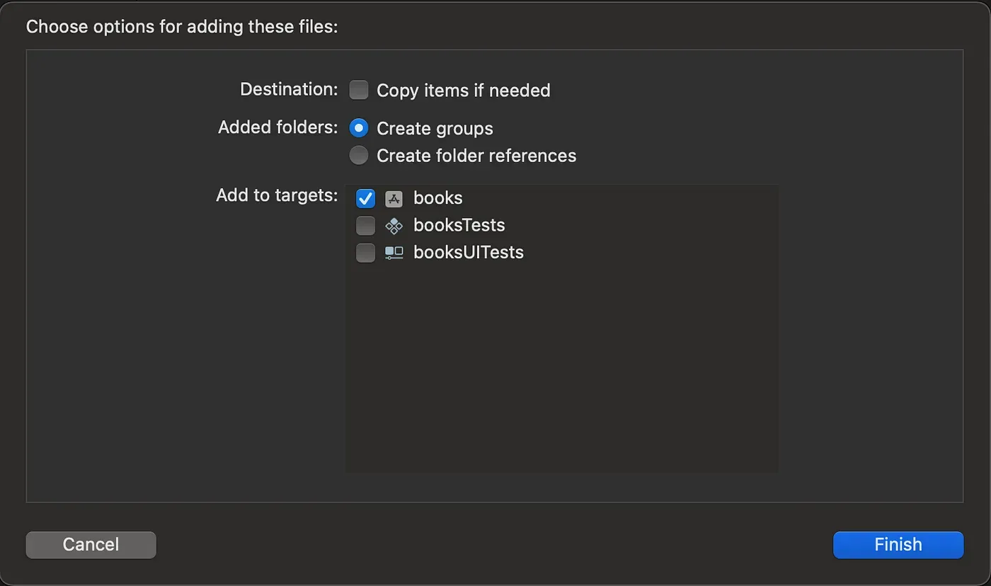 When adding folders to your project, select ‘create groups’