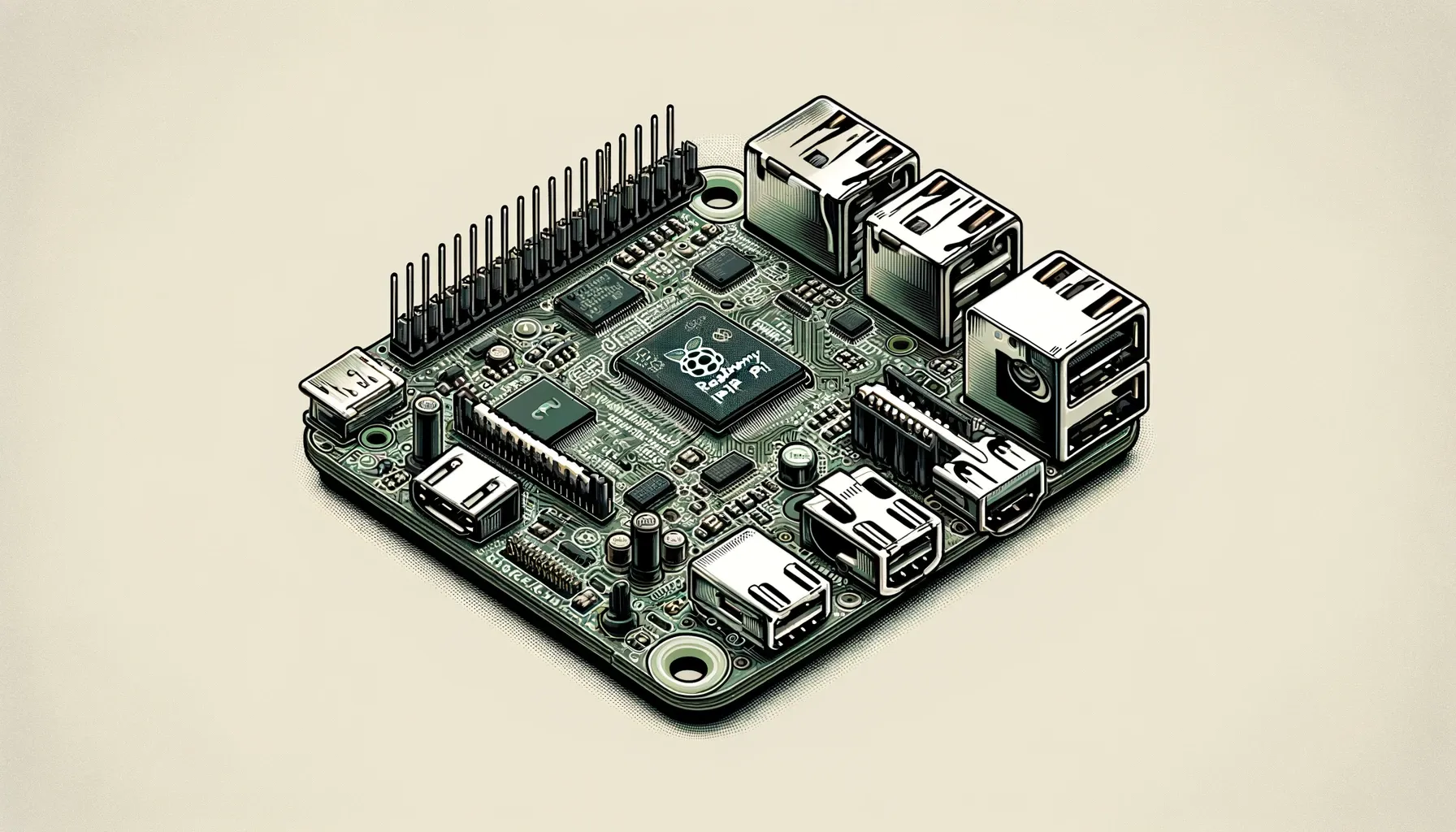 Illustration of a Raspberry Pi