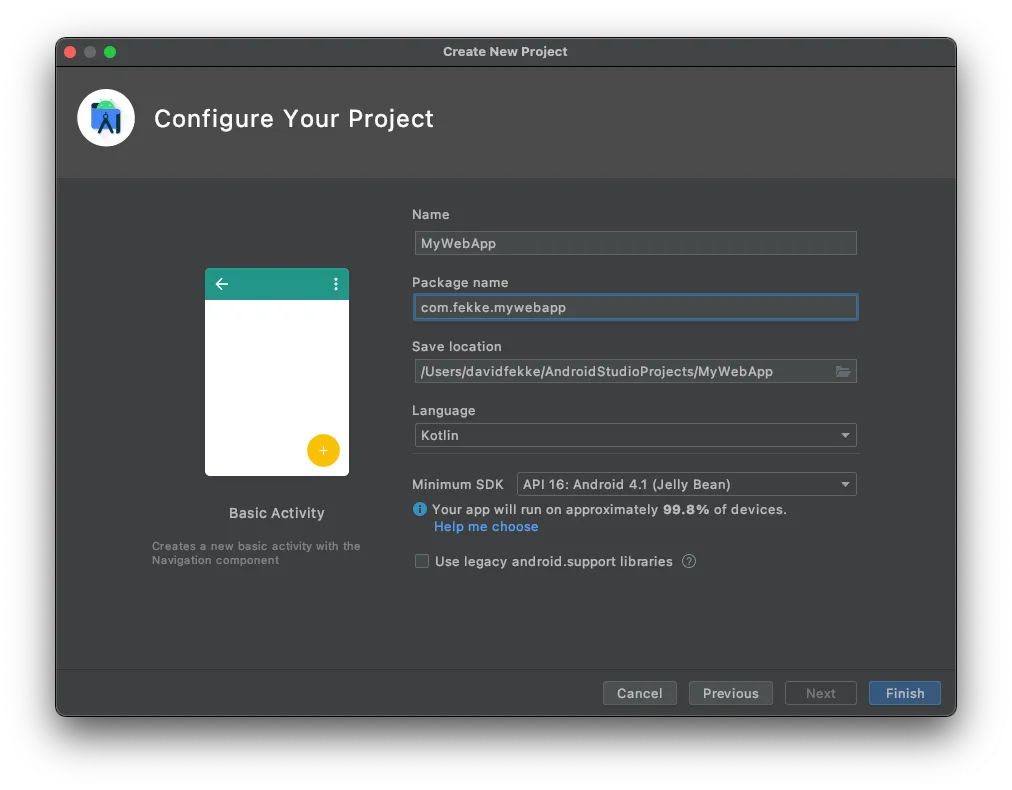 “Choose a Application Name”